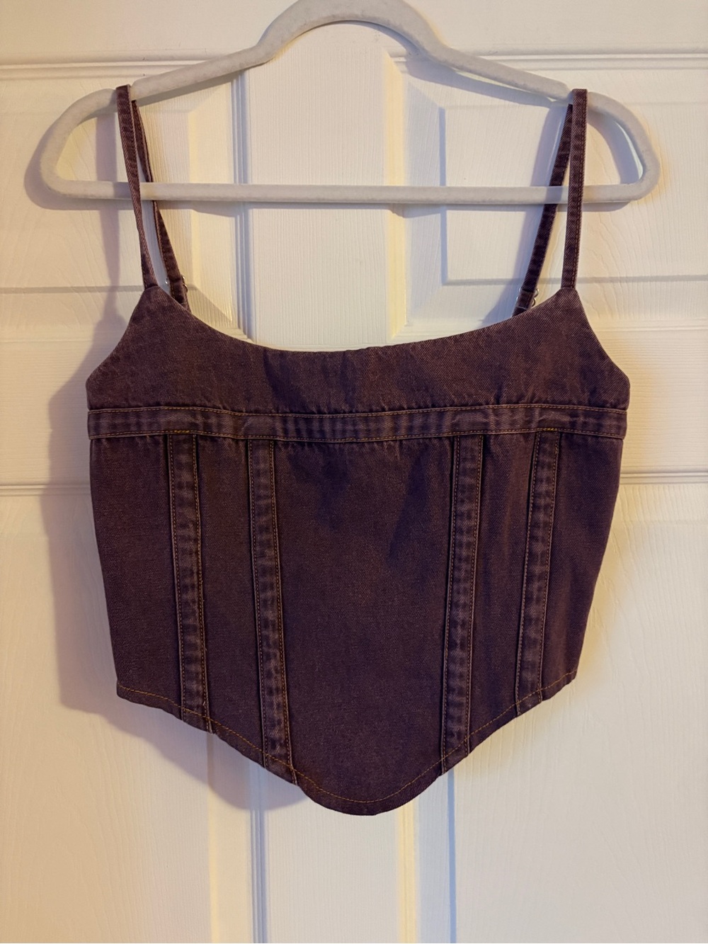 BY.DYLN Montanna Corset in Purple - Denim Corset Top